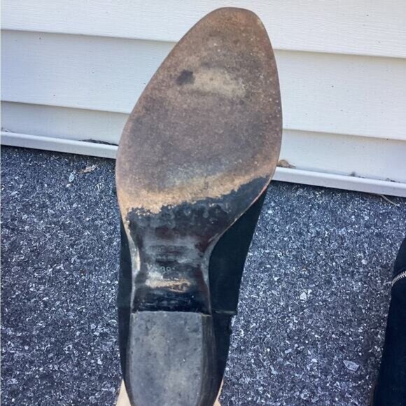 Goth y2k indie normcore gorpcore fisherman Black Suede Ankle Boots 39.5/9.5 - Picture 5 of 12